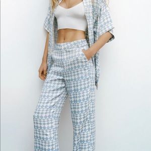ZARA FULL LENGTH GEOMETRIC PRINT PANTS